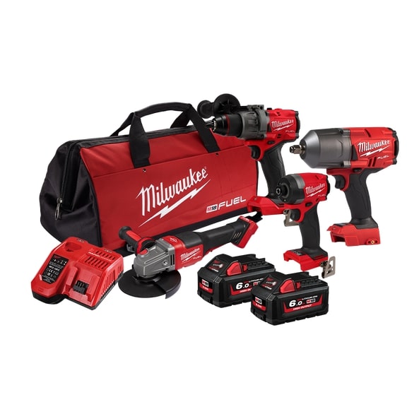 MILWAUKEE M18 FUEL 4PCE POWER PACK FPD3/FID3/HIW12/FAG125 M18FPP4D3-602B