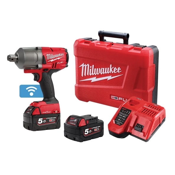MILWAUKEE M18 3/4 FUEL IMPACT WRENCH W/FRICTION RING & ONE-KEY 5AH KIT M18ONEFHIWF34-502C