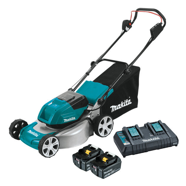 MAKITA 18VX2 BRUSHLESS LAWN MOWER 460MM (18") KIT 6AMP DLM464PG2