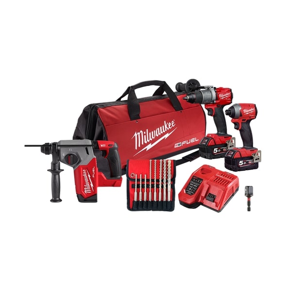MILWAUKEE M18 FUEL 3PCE FPD2, FID2, FH & SDS BIT SET M18FPP3R2-502B