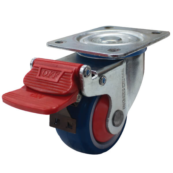 200 SERIES CASTOR SWIVEL W/ BRK 80MM 100KG S3604B